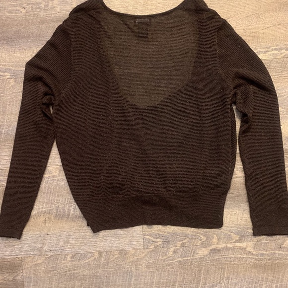 Rafaella Shimmer long sleeve v Neck Sweater Blouse Sz Large - Picture 2 of 8